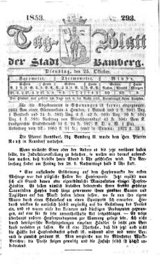 Tag-Blatt der Stadt Bamberg (Bamberger Tagblatt) Dienstag 25. Oktober 1853