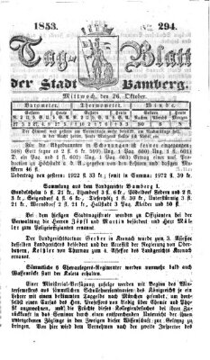 Tag-Blatt der Stadt Bamberg (Bamberger Tagblatt) Mittwoch 26. Oktober 1853