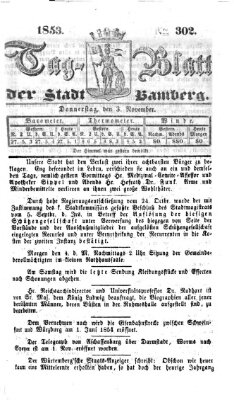 Tag-Blatt der Stadt Bamberg (Bamberger Tagblatt) Donnerstag 3. November 1853