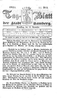 Tag-Blatt der Stadt Bamberg (Bamberger Tagblatt) Samstag 12. November 1853