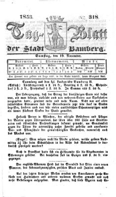 Tag-Blatt der Stadt Bamberg (Bamberger Tagblatt) Samstag 19. November 1853