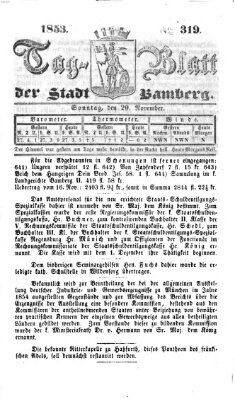 Tag-Blatt der Stadt Bamberg (Bamberger Tagblatt) Sonntag 20. November 1853