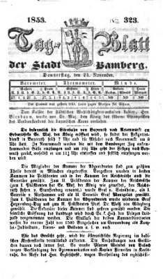 Tag-Blatt der Stadt Bamberg (Bamberger Tagblatt) Donnerstag 24. November 1853