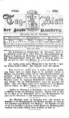 Tag-Blatt der Stadt Bamberg (Bamberger Tagblatt) Sonntag 27. November 1853