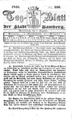 Tag-Blatt der Stadt Bamberg (Bamberger Tagblatt) Mittwoch 7. Dezember 1853