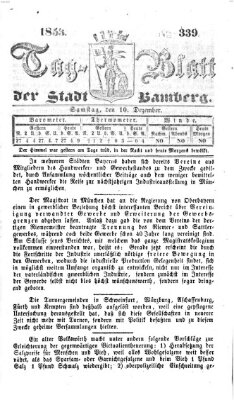 Tag-Blatt der Stadt Bamberg (Bamberger Tagblatt) Samstag 10. Dezember 1853