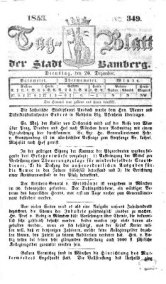 Tag-Blatt der Stadt Bamberg (Bamberger Tagblatt) Dienstag 20. Dezember 1853