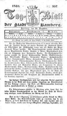 Tag-Blatt der Stadt Bamberg (Bamberger Tagblatt) Freitag 30. Dezember 1853