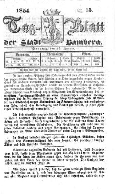 Tag-Blatt der Stadt Bamberg (Bamberger Tagblatt) Sonntag 15. Januar 1854