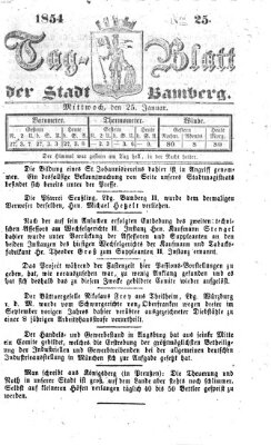 Tag-Blatt der Stadt Bamberg (Bamberger Tagblatt) Mittwoch 25. Januar 1854