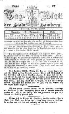 Tag-Blatt der Stadt Bamberg (Bamberger Tagblatt) Freitag 27. Januar 1854