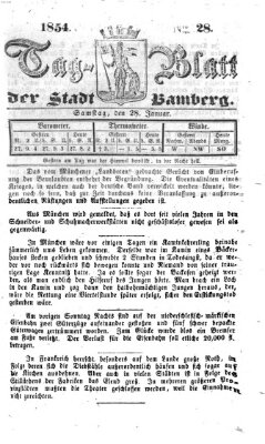 Tag-Blatt der Stadt Bamberg (Bamberger Tagblatt) Samstag 28. Januar 1854