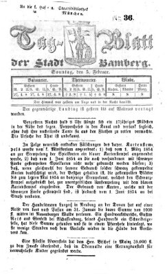 Tag-Blatt der Stadt Bamberg (Bamberger Tagblatt) Sonntag 5. Februar 1854