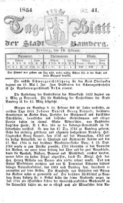 Tag-Blatt der Stadt Bamberg (Bamberger Tagblatt) Freitag 10. Februar 1854