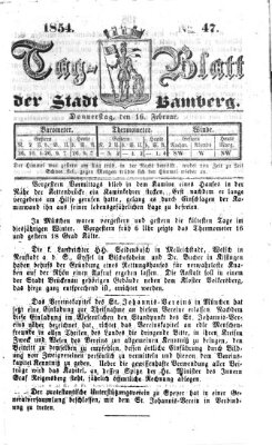 Tag-Blatt der Stadt Bamberg (Bamberger Tagblatt) Donnerstag 16. Februar 1854