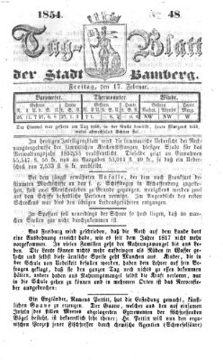 Tag-Blatt der Stadt Bamberg (Bamberger Tagblatt) Freitag 17. Februar 1854