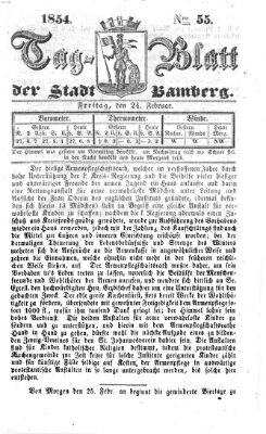 Tag-Blatt der Stadt Bamberg (Bamberger Tagblatt) Freitag 24. Februar 1854