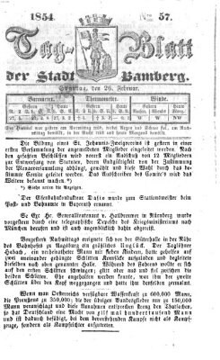 Tag-Blatt der Stadt Bamberg (Bamberger Tagblatt) Sonntag 26. Februar 1854