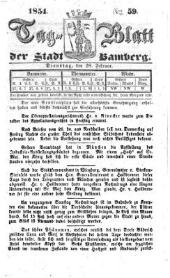 Tag-Blatt der Stadt Bamberg (Bamberger Tagblatt) Dienstag 28. Februar 1854