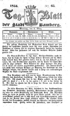 Tag-Blatt der Stadt Bamberg (Bamberger Tagblatt) Montag 6. März 1854