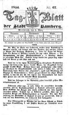 Tag-Blatt der Stadt Bamberg (Bamberger Tagblatt) Mittwoch 8. März 1854