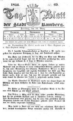 Tag-Blatt der Stadt Bamberg (Bamberger Tagblatt) Freitag 10. März 1854