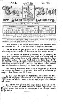 Tag-Blatt der Stadt Bamberg (Bamberger Tagblatt) Mittwoch 15. März 1854