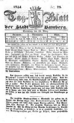 Tag-Blatt der Stadt Bamberg (Bamberger Tagblatt) Sonntag 19. März 1854