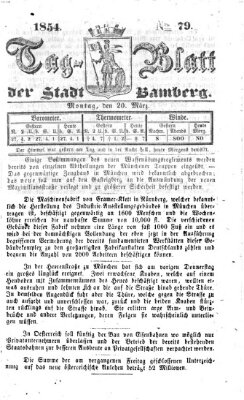 Tag-Blatt der Stadt Bamberg (Bamberger Tagblatt) Montag 20. März 1854