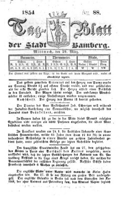 Tag-Blatt der Stadt Bamberg (Bamberger Tagblatt) Mittwoch 29. März 1854