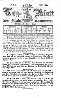 Tag-Blatt der Stadt Bamberg (Bamberger Tagblatt) Mittwoch 5. April 1854