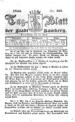 Tag-Blatt der Stadt Bamberg (Bamberger Tagblatt) Dienstag 11. April 1854