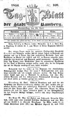 Tag-Blatt der Stadt Bamberg (Bamberger Tagblatt) Donnerstag 20. April 1854