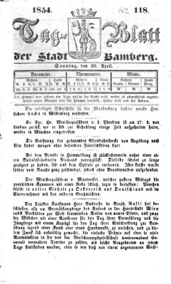 Tag-Blatt der Stadt Bamberg (Bamberger Tagblatt) Sonntag 30. April 1854