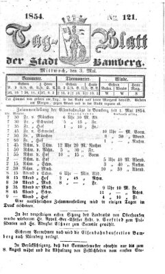 Tag-Blatt der Stadt Bamberg (Bamberger Tagblatt) Mittwoch 3. Mai 1854