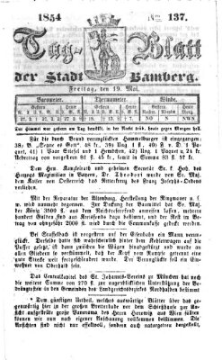 Tag-Blatt der Stadt Bamberg (Bamberger Tagblatt) Freitag 19. Mai 1854