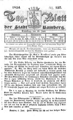 Tag-Blatt der Stadt Bamberg (Bamberger Tagblatt) Samstag 10. Juni 1854