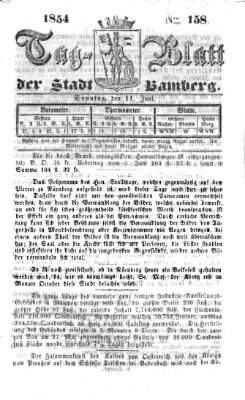 Tag-Blatt der Stadt Bamberg (Bamberger Tagblatt) Sonntag 11. Juni 1854