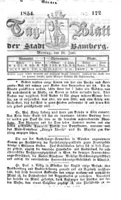 Tag-Blatt der Stadt Bamberg (Bamberger Tagblatt) Montag 26. Juni 1854