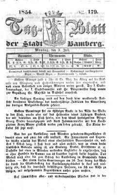 Tag-Blatt der Stadt Bamberg (Bamberger Tagblatt) Montag 3. Juli 1854