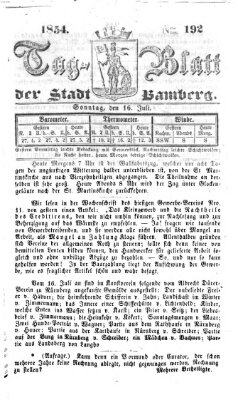 Tag-Blatt der Stadt Bamberg (Bamberger Tagblatt) Sonntag 16. Juli 1854