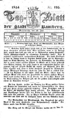 Tag-Blatt der Stadt Bamberg (Bamberger Tagblatt) Mittwoch 19. Juli 1854