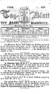 Tag-Blatt der Stadt Bamberg (Bamberger Tagblatt) Freitag 21. Juli 1854