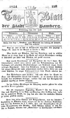 Tag-Blatt der Stadt Bamberg (Bamberger Tagblatt) Sonntag 23. Juli 1854