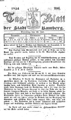 Tag-Blatt der Stadt Bamberg (Bamberger Tagblatt) Sonntag 30. Juli 1854