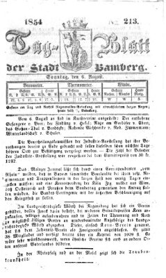 Tag-Blatt der Stadt Bamberg (Bamberger Tagblatt) Sonntag 6. August 1854