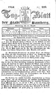 Tag-Blatt der Stadt Bamberg (Bamberger Tagblatt) Sonntag 13. August 1854