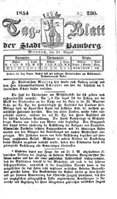 Tag-Blatt der Stadt Bamberg (Bamberger Tagblatt) Mittwoch 23. August 1854