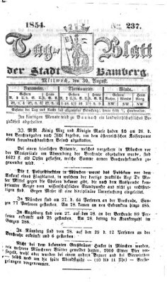 Tag-Blatt der Stadt Bamberg (Bamberger Tagblatt) Mittwoch 30. August 1854