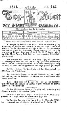 Tag-Blatt der Stadt Bamberg (Bamberger Tagblatt) Donnerstag 7. September 1854